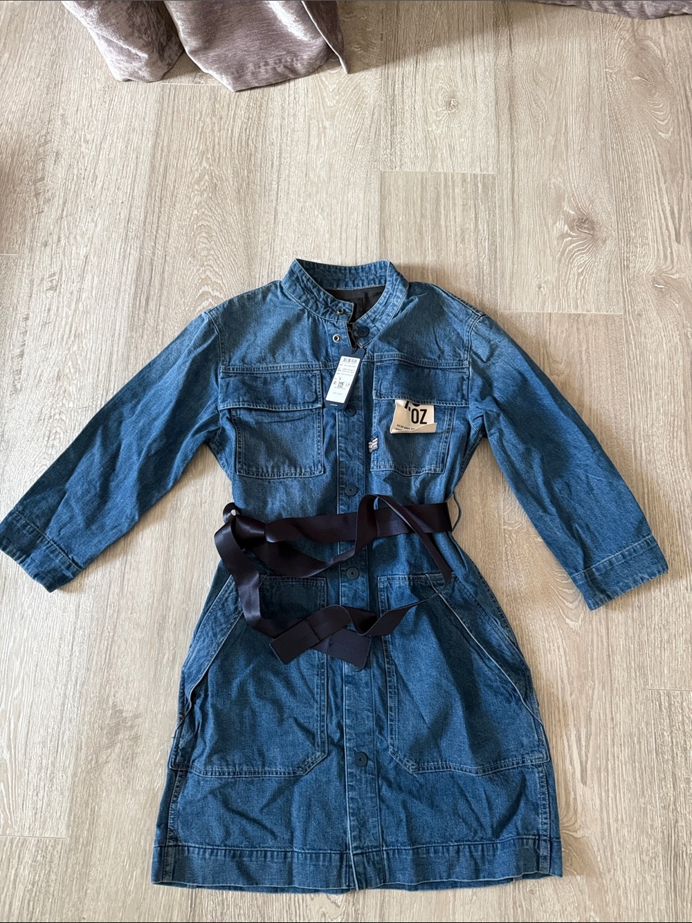 G-Star Kara Steel Denim Shirt Dress in Antique Faded Space Blue